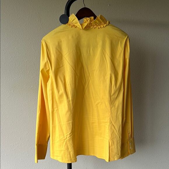 LOFT Women's Yellow Long Sleeve Ruffle Top - Picture 7 of 7